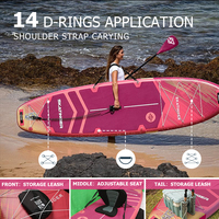 Planche de paddle gonflable Skatinger, large planche SUP avec points d'attache en D, pont en EVA et systèmes de cordes de transport