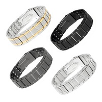Pulsera Cuántica de Salud con Iones Negativos para Hombre, de Acero Inoxidable, con Correa Ajustable, Joyería Magnética para el Cuidado de la Salud y Alivio del Dolor