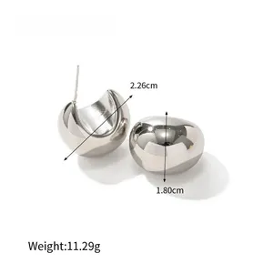 HP Fashionable Water Drop Earrings Stainless Steel Jewelry Earrings 18K Gold Plated Water Drop Stud Earrings