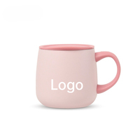 Mug de table isotherme sous vide avec revêtement céramique intérieur en acier inoxydable SUS304, poignée et couvercle à glissière pour bureau