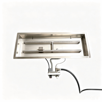 Kit de brûleur de foyer au gaz rectangulaire en acier inoxydable 304, 55000 BTU, chauffage extérieur