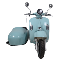 Motocyclette électrique avec side-car homologuée CEE, style rétro Vespa, 60V 3000W, puissante, scooter électrique Vespa, style italien, Citycoco électrique