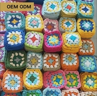 Patchs en dentelle au crochet faits à la main, motifs carrés, cœurs, fleurs, animaux, fruits, accessoires d'usine