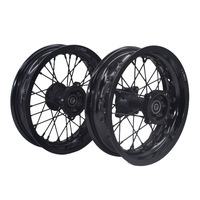 Jantes de moto supermotard de 12 pouces, moyeu en aluminium, roues à rayons, 2.50-12 avant et 3.00-12 arrière