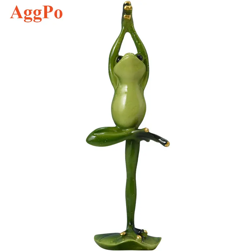 Yoga Creative Funny Frog Statue-Statue de grenouille en résine artisanale-Statue d'animal personnalisée Ornements Yoga Action