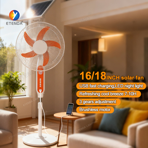 พัดลมพลังงานแสงอาทิตย์ขายดี ETD188 ขนาด 18 นิ้ว 18000mah พร้อมหลอดไฟแบบชาร์จไฟได้ ETD-188 12v 18 พัดลมพลังงานแสงอาทิตย์ขายดี ETD - Product Image 2