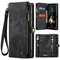 Étui en cuir PU avec chargeur sans fil CaseMe pour S22 Ultra/S21/S20 Plus - Conception amovible