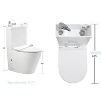 WC en céramique MWD 2-en-1 à économie d'eau avec lavabo intégré – Ensemble WC pour projets de salle de bain
