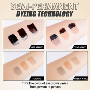 Maquillage des sourcils longue tenue, waterproof, teinte naturelle pour sourcils 10ml, trois tons brun, gel tatouage peel-off hautement pigmenté - Product Image 5