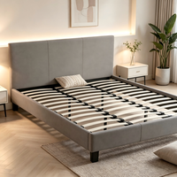 Lit rembourré moderne en mélange de lin de qualité supérieure, taille et couleur personnalisables, 180x200x100cm, aucun sommier tapissier nécessaire, mobilier de chambre