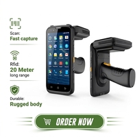 Lector RFID UHF LF Portátil Resistente de Estándar Industrial, PDA para Dispositivos con Pantalla Táctil Android, Diseño Impermeable para Entornos Difíciles