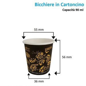 100 ecologico biodegradabile 90ml bicchieri di carta usa e getta con agitatori in legno e nero grafica caffè caldo/freddo Kit di bevande - Product Image 2