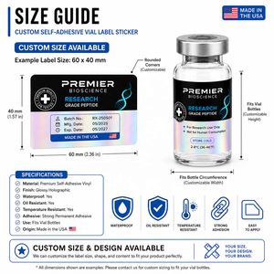 Etichette Personalizzate Gratuite per Flaconi 2ml 3ml 10ml, Adesivi Olografici Impermeabili Ecologici con Strato Grattabile per Medicinali - Product Image 5