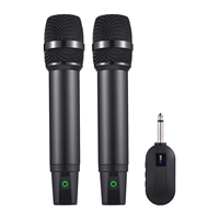 Sistema de micrófono dinámico recargable profesional de 2,4G, Polar omnidireccional inalámbrico de mano para cantar, hecho de Metal duradero