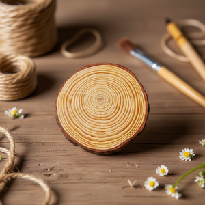 Base in legno Ilan, disco rotondo naturale da 3-4 cm per decorazioni fai da te - Product Image 3