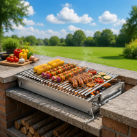 Barbecue argentin en acier inoxydable pour restaurant et cuisson en plein air