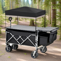 Plateforme de rangement tout-en-un BTYP TC-17, chariot de camping pliable et extensible, chariot à roulettes pour pique-nique en extérieur