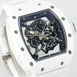 Reloj mecánico de hombre de alta gama RM055, de cerámica blanca, totalmente esqueletizado, ultraligero, con forma de barril, para uso casual y de negocios. - Product Image 2