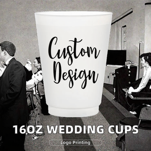 แก้วพลาสติกแบบมีโลโก้ Kiliou ขนาด 16 ออนซ์ สำหรับงานแต่งงาน แก้วปาร์ตี้แบบมีโลโก้สำหรับทีมเจ้าสาว - Product Image 2