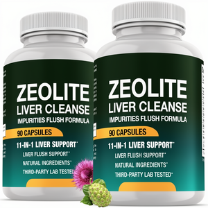 Nettoyant et réparateur minéral pour <span class=keywords><strong>le</strong></span> <span class=keywords><strong>foie</strong></span>, Santé intestinale, Énergie, Zéolite, Adultes, Noni, Glutathion, NAC, Chlorelle, Spiruline, ALA, Coriandre, Chardon-Marie - Product Image 1