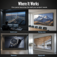 Écran de mur vidéo LCD 55 pouces à cadre ultra-fin de 1,7 mm, 500 nits, 1920x1080, pour salle de contrôle 24/7, affichage de raccordement, OEM ODM