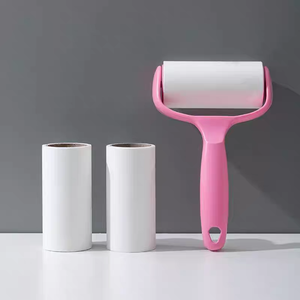 Lint Roller Set With 3 Refill Rolls Strong Adhesive For <b>Clothes</b> <b>Cleaning</b> Pink Handle - Product Image 1