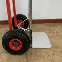 Chariot de manutention industriel en alliage d'aluminium, capacité 110 kg, pour plateformes et escaliers, logistique d'entrepôt, transport, OEM, double poignée