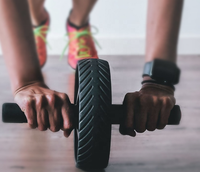 Roue abdominale multifonctionnelle en acier pour l'exercice des jambes et de la taille, équipement de fitness à domicile pour le renforcement musculaire