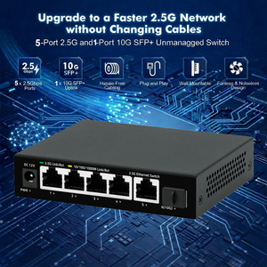 <span class=keywords><strong>Switch</strong></span> Ethernet non géré 5 ports 2,5 Gbit/s pour console de jeu, PC, NAS avec port SFP+ 10G en uplink - Product Image 1