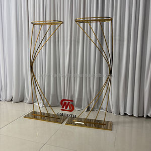 Soporte de Flores de Metal Dorado de Cintura Alta Personalizado para Bodas y Fiestas de Cumpleaños, Decoración Moderna y Elegante para Eventos - Product Image 6