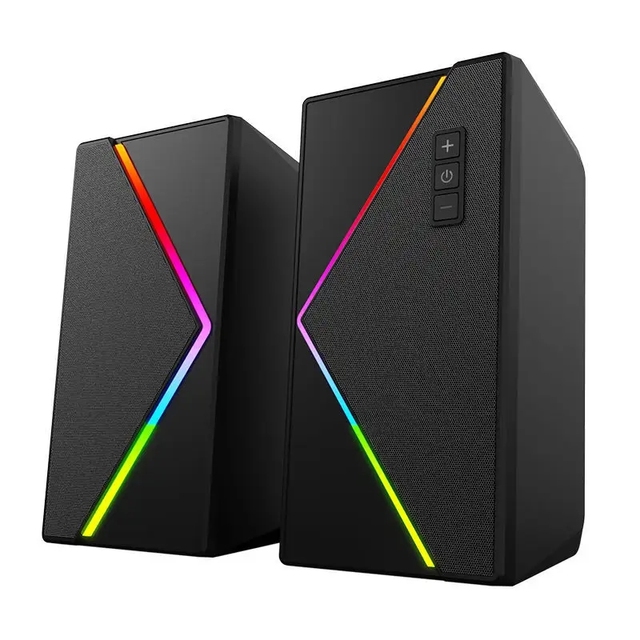 High Quality Bluetooth Desktop Computer Speaker RGB Dazzling Lights Audio Multimedia Stereo Surround Mini Design DC Power Source