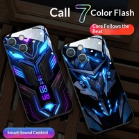 Coque de téléphone Gundam Mecha Cartoon Internet Red anti-traces de doigts avec design lumineux pour iPhone 17 et 16 Pro