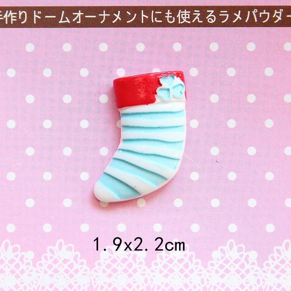 Christmas stocking with heart-blue