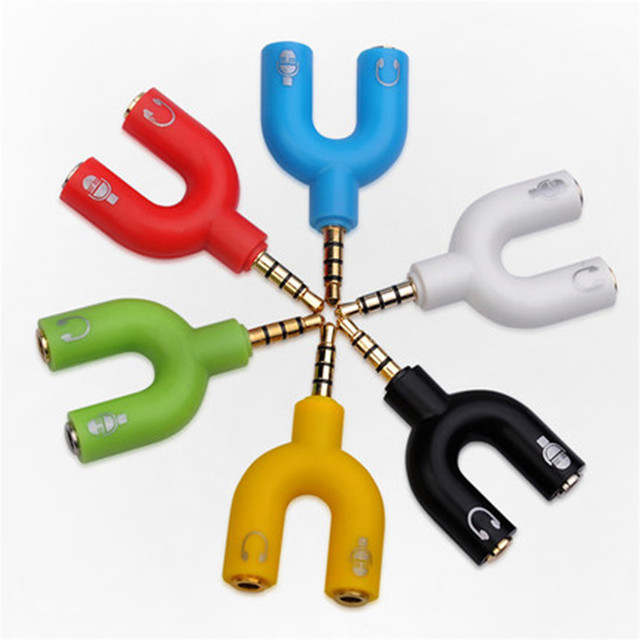 Type C 3.5mm Earphone Splitter Adapter 1 Male to 2 Female Headphone Microphone Jack Audio Converter Stereo Adapter for PC Phone