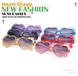 نظارات شمسية على شكل قلب للأطفال، نظارات شمسية كرتونية وردية اللون بتصميم عتيق وجذاب، إطار نظارات للبنات والأولاد والأطفال الصغار - Product Image 6