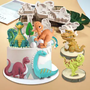 D5024 Various styles Easter dinosaur Cartoon animal Pastries Cake decorate Turn sugar Chocolates Resin Mold Silicone 3D Mould