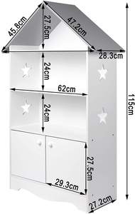 Estantería de almacenamiento con puerta para niños, estantería de exhibición, libros, juegos, juguetes, almacenamiento - Product Image 3