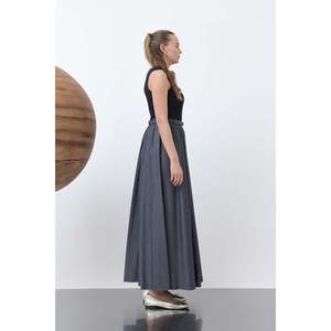 กระโปรงยีนส์ผู้หญิง เอวจับจีบ แต่งเข็มขัด ปรับได้ รุ่น 20649ETK - Product Image 6