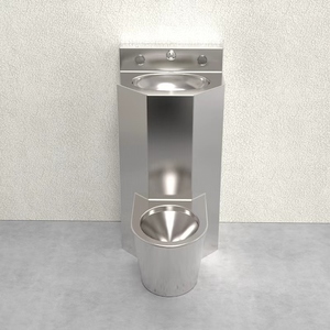 WC Integrato Moderno Ovale in Acciaio Inossidabile Anti-Distruttivo e Anti-Collisione con Scarico a Vortice per Bagno e Prigioni - Product Image 4