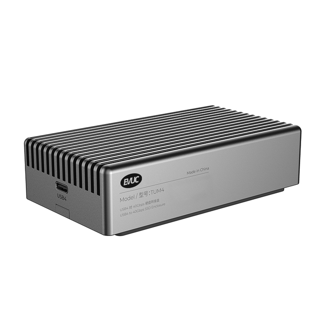 EVUC Aluminum High Quality Factory Price Thunderbolt4 USB4 Type-C up 40Gbps M.2 NVMe SSD Enclosure 4TB External Hard Drive Box