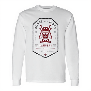 Camiseta de manga larga Samurai con diseño de honor y gloria, estilo del Guerrero - Product Image 2