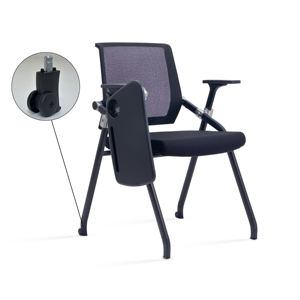 Factory Price Modern Strong Leg <b>Black</b> Mesh Foldable Stackable Office <b>Chair</b> with Luxury Writing Broad - Product Image 1