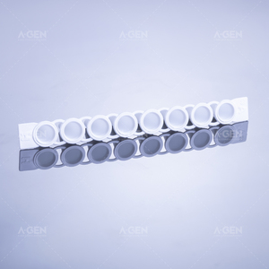 Tube à essai 100uL PCR Tube Bandes Volume 0.1ml Blanc Dnase Rnase Gratuit 8 Bandes PCR tube Clair Non stérile 0.1mL - Product Image 4