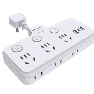 Multiprise NINTAUS 6 prises 250V WD-703, norme de sécurité, mise à la terre, matériau PC - Product Image 1