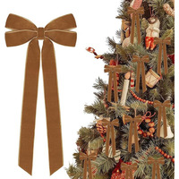 Ornement de Noël en velours rose fait main de haute qualité avec nœud pour fête d'anniversaire, porte, mariage, décoration de vacances