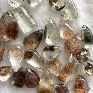 Cristalli naturali pietra curativa giardino <span class=keywords><strong>quarzo</strong></span> ciondolo a forma di goccia <span class=keywords><strong>quarzo</strong></span> fantasma Lodolite <span class=keywords><strong>grezzo</strong></span> - Product Image 1