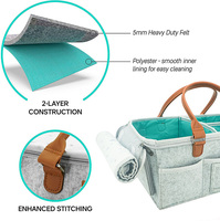 Sac fourre-tout rectangulaire à compartiments multiples pour garde-robe de voyage Panier cadeau en feutre portable avec sangles en PU Boîte de rangement pour couches