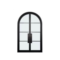 LongTai Profilés en aluminium insonorisés extérieurs Fenêtre Design Style français Cadre en aluminium noir Fenêtres à battant en verre double