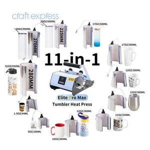 Máquina de impressão digital artesanal express 11 em 1, pro max caneca subolmação magro de transferência de calor máquina de pressão