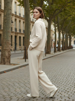 Cardigan de luxe 100 % cachemire pur pour femme, col châle élégant, veste tricotée, bordure large contrastante, coupe ajustée, manteau pull